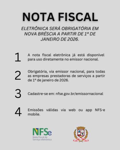 NOTA FISCAL OBRIGATÓRIA PARA JANEIRO DE 2026
